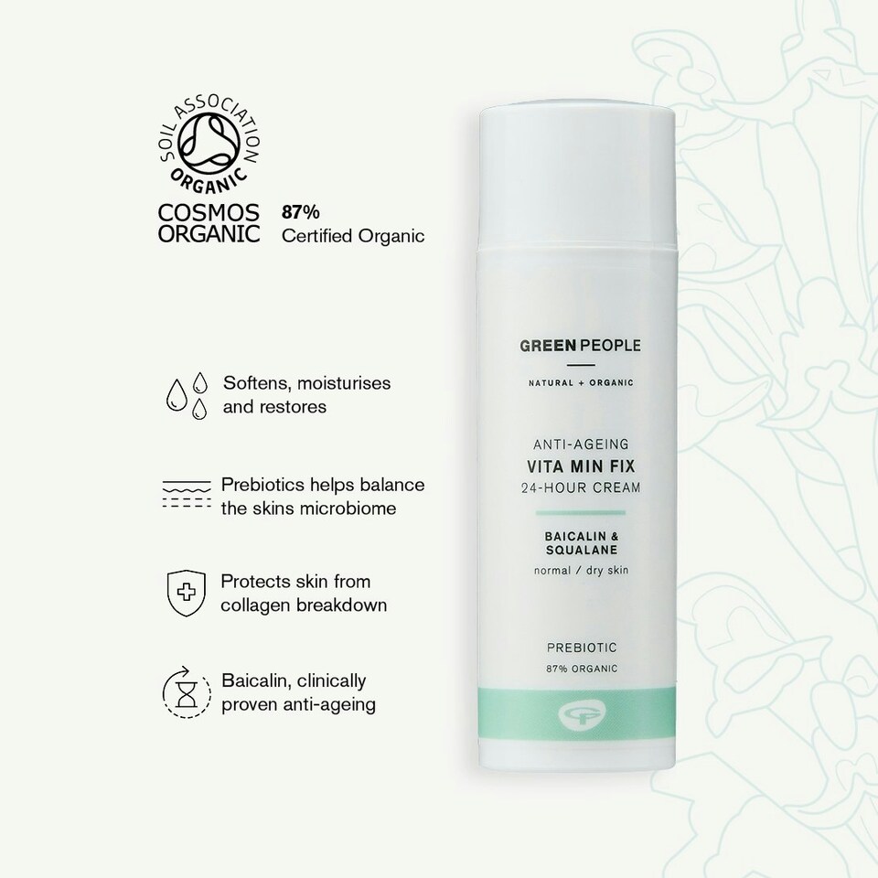 image 1 of Green People Vita Min Fix Moisturiser - 24-Hour Cream - With Squalane for Normal & Dry Skin - Paraben & Alcohol Free - Cruelty Free & Vegan, 50ml