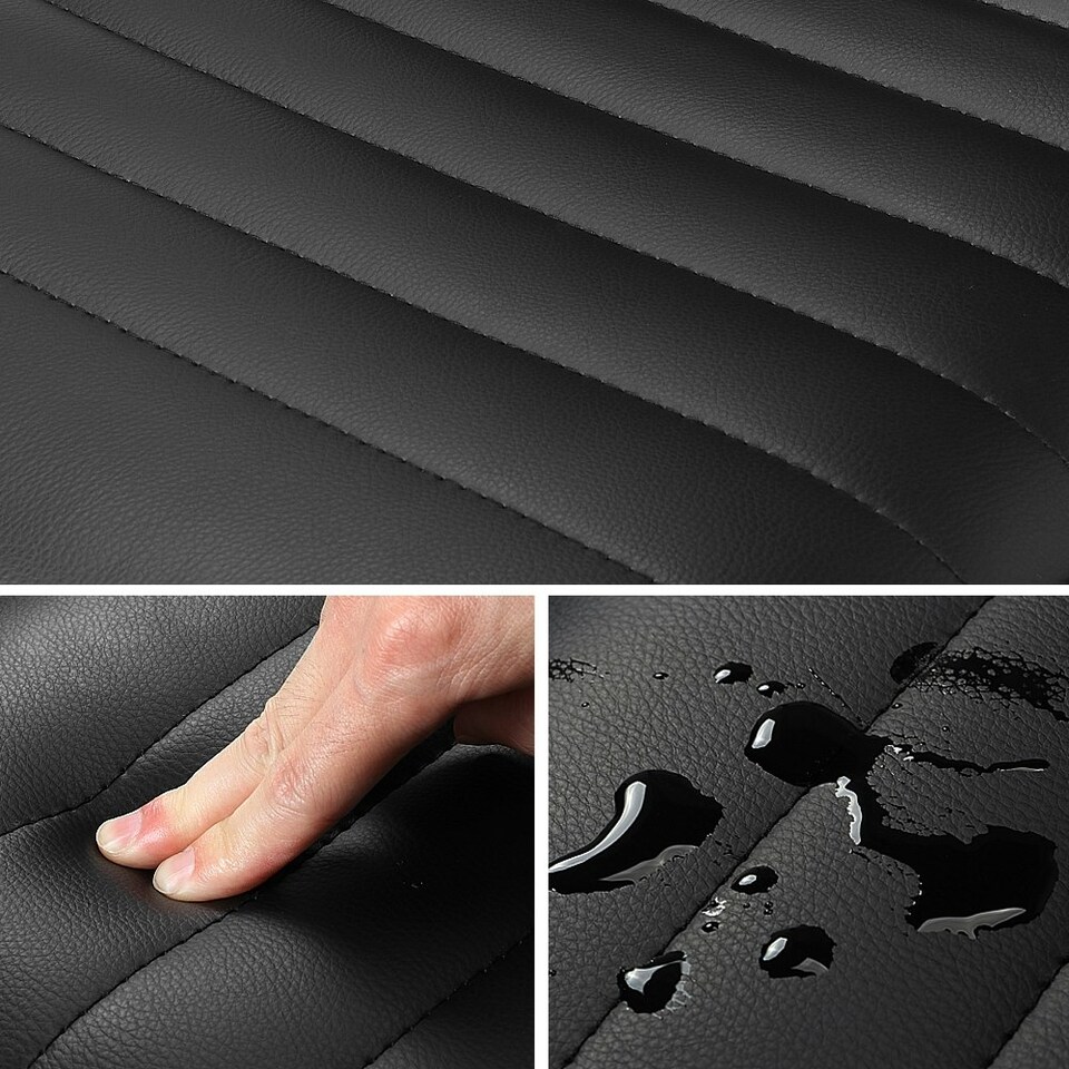 image 1 of Yaheetech PU Leather Low Back Armless Desk Chair | Black