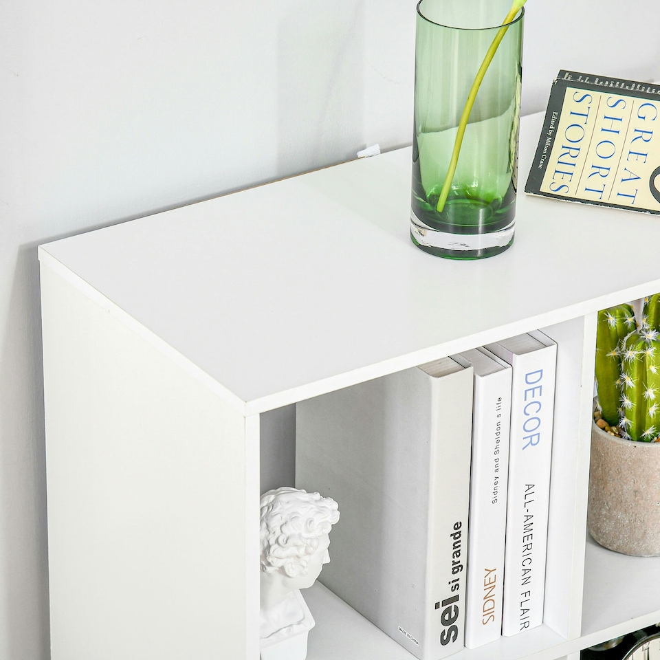 image 1 of HOMCOM 6-Cube Bookshelf, Display Shelving Unit for Home Office, White