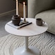 image 3 of Malta Ceramic Round Coffee Table in White 60x45cm