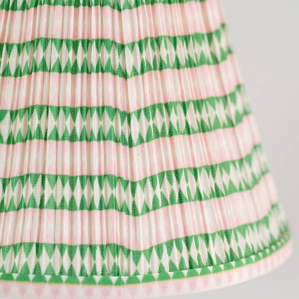 image 1 of ValueLights Riza Taper Pink Aztec Pleat Small Lamp Shade | Pink