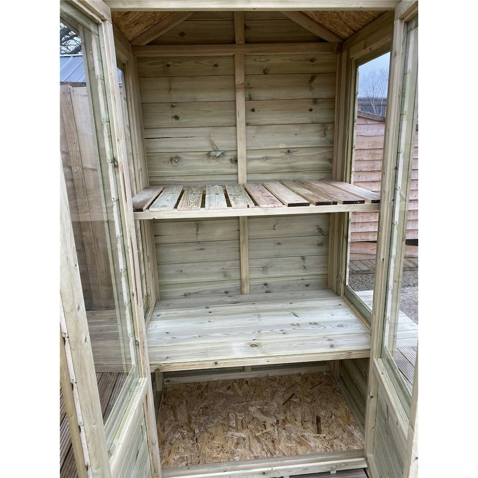 image 1 of 7 X 2 Pressure Treated Tongue And Groove Mini Apex Greenhouse (7' x 2' / 7ft x 2ft) (7x2)
