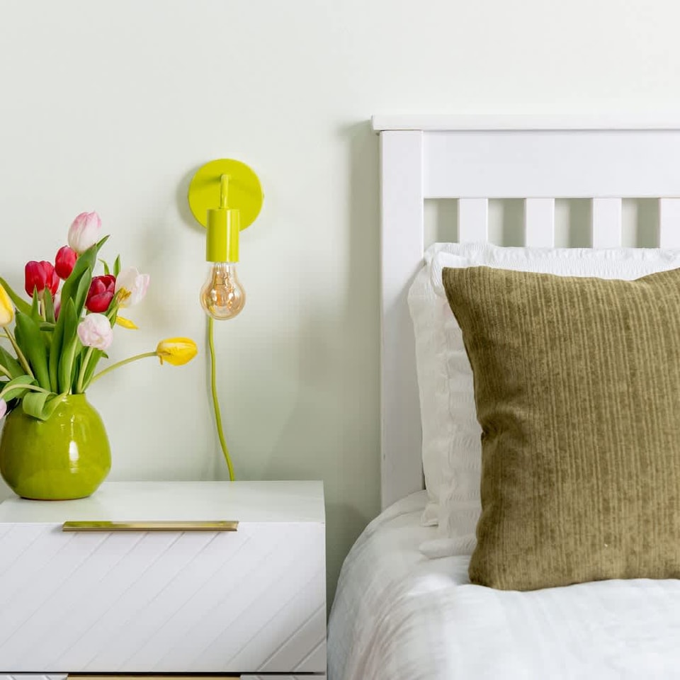 image 1 of ValueLights Jordy Plug in Colour Pop Lime Green Wall Light