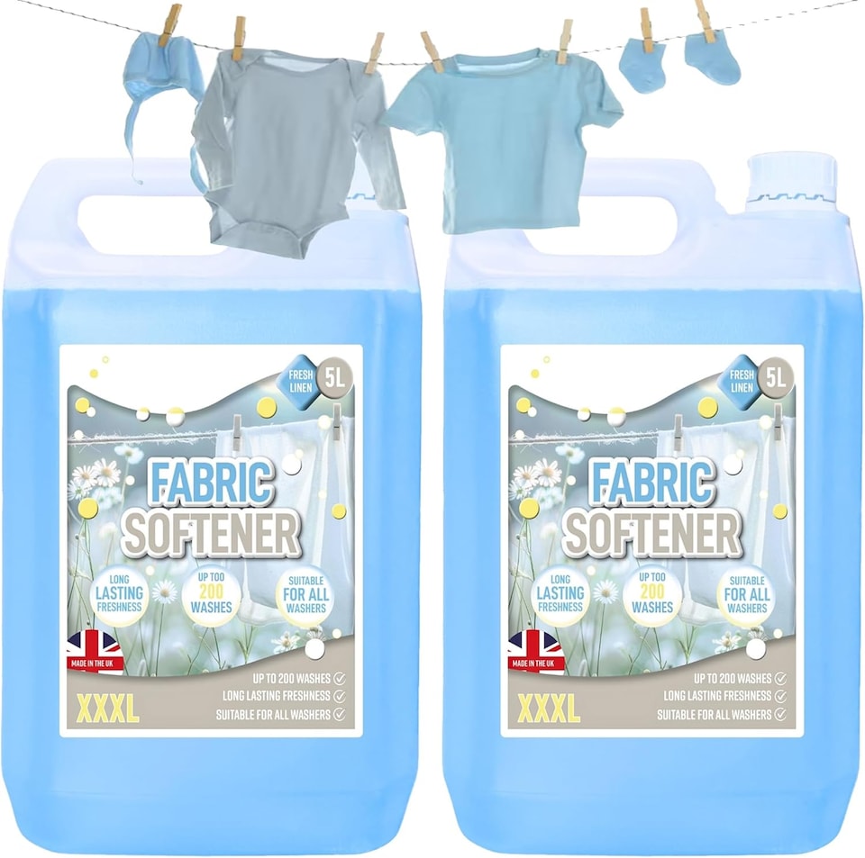 image 1 of 2 x 5L Fresh Linen Fabric Softener Conditioner Original Clean Linen Scent