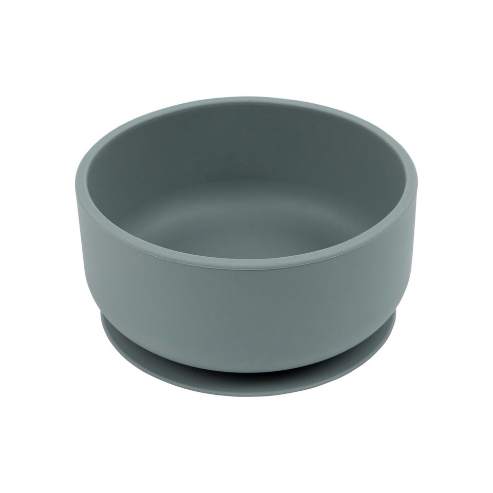 image 1 of Tiny Dining Baby Silicone Suction Bowl with Lid - Tradewinds Grey