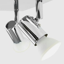 ValueLights Modern Square Chrome 4 Way GU10 Ceiling Spotlight | Chrome