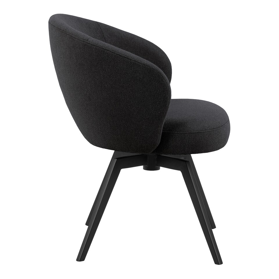 image 1 of Darlene Dining Chair with Armrest and Swivel Function in Black
