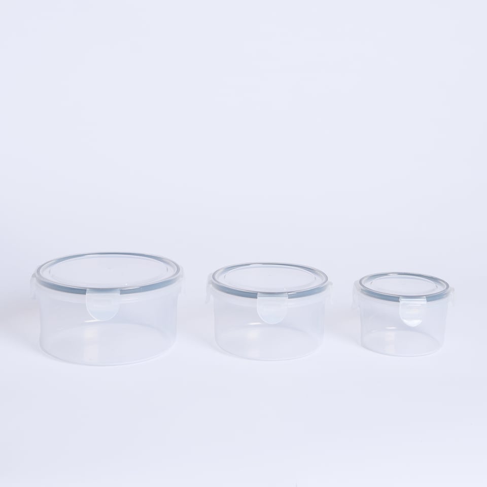 image 1 of OHS 3 Pack Plastic Food Storage Containers With Lids Lunchbox Set