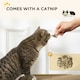 image 6 of PawHut 2 in 1 Cat House TV Shape Corrugated Cardboard with Catnip, Brown