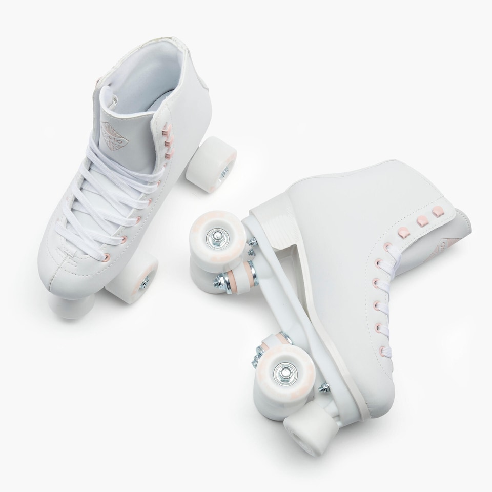 image 1 of Decathlon White Roller Skates - 4-Wheel Skates 100 Series