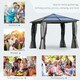 image 6 of Outsunny 3x3(m) Aluminium Hardtop Gazebo Canopy w/ Polycarbonate Top, Curtains
