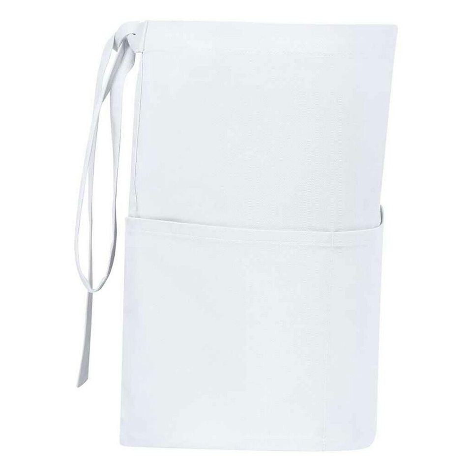 image 1 of Brand Lab Unisex Adult Organic Front Pocket Short Apron - White - One Size