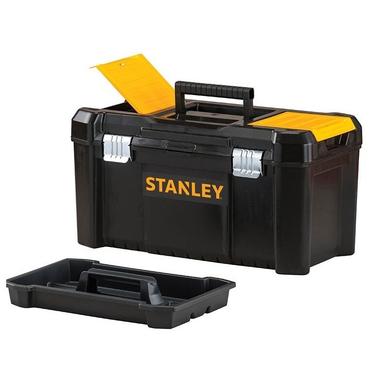 Stanley Hand Tools Basic Toolbox With Organiser Top - Multi Colour - 19in (482 x 254 x 250mm)