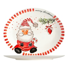 Nicola Spring Father Christmas Serving Platters - 31 x 25.5cm - White White