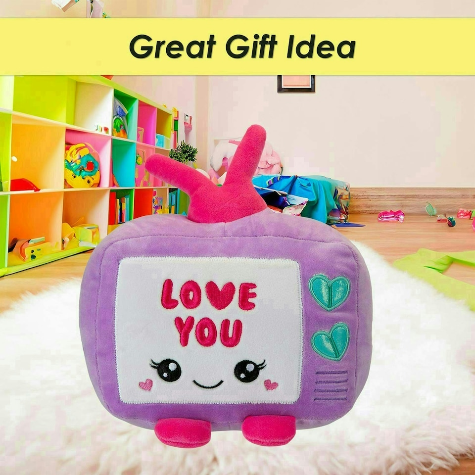 image 1 of TV Soft Toy Cute Plushie Huggable Cuddly Stuffed Toy Gift 20cm Purple