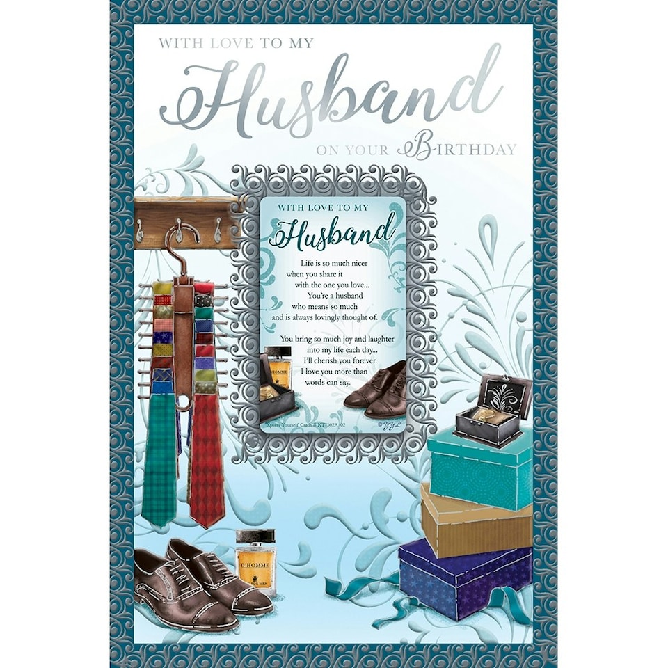 image 1 of With Love to My Husband On Your Birthday Keepsake Treasures Greeting Card