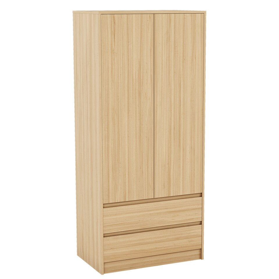 image 1 of Vida Designs Denver 2 Door 2 Drawer Wardrobe With Shelf & Clothes Rail, Pine