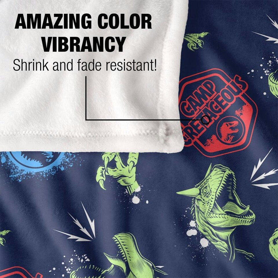 image 1 of Jurassic Park Camp Cretaceous Graffiti Blanket - Multicoloured - One Size