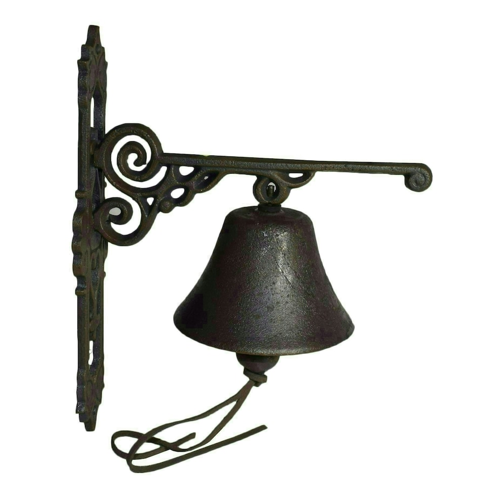 image 1 of Old Fashioned Veteran Car Red Bell Gate Cast Iron Sign Plaque Door Wall House