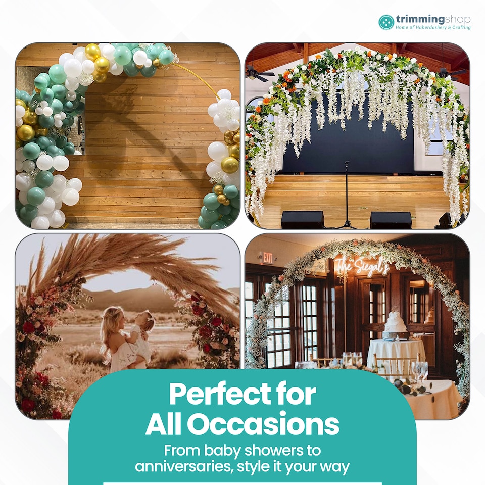 image 1 of Round Arch Stand Party Background Decoration, Garden Arbors - 260x220cm