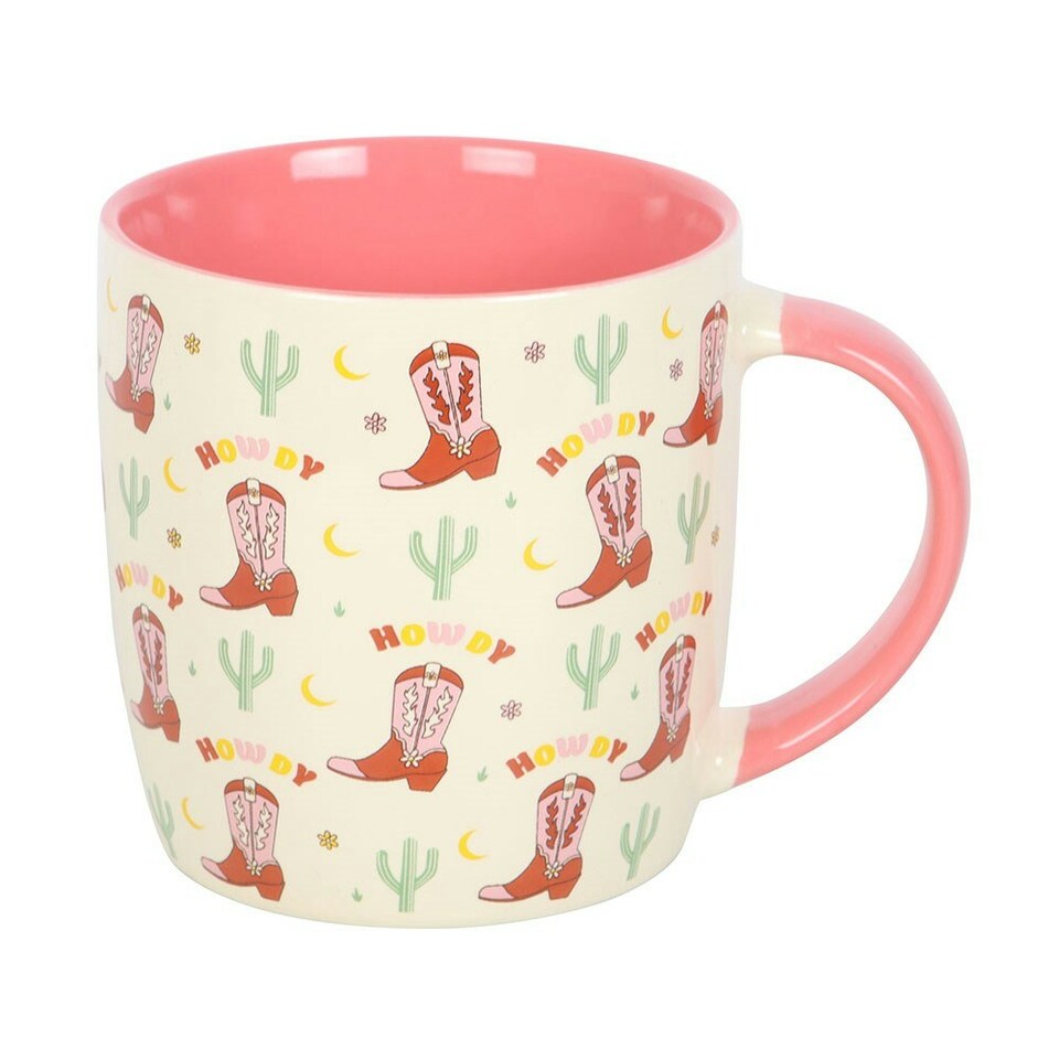 image 1 of Howdy Cowboy Boot Print Mug