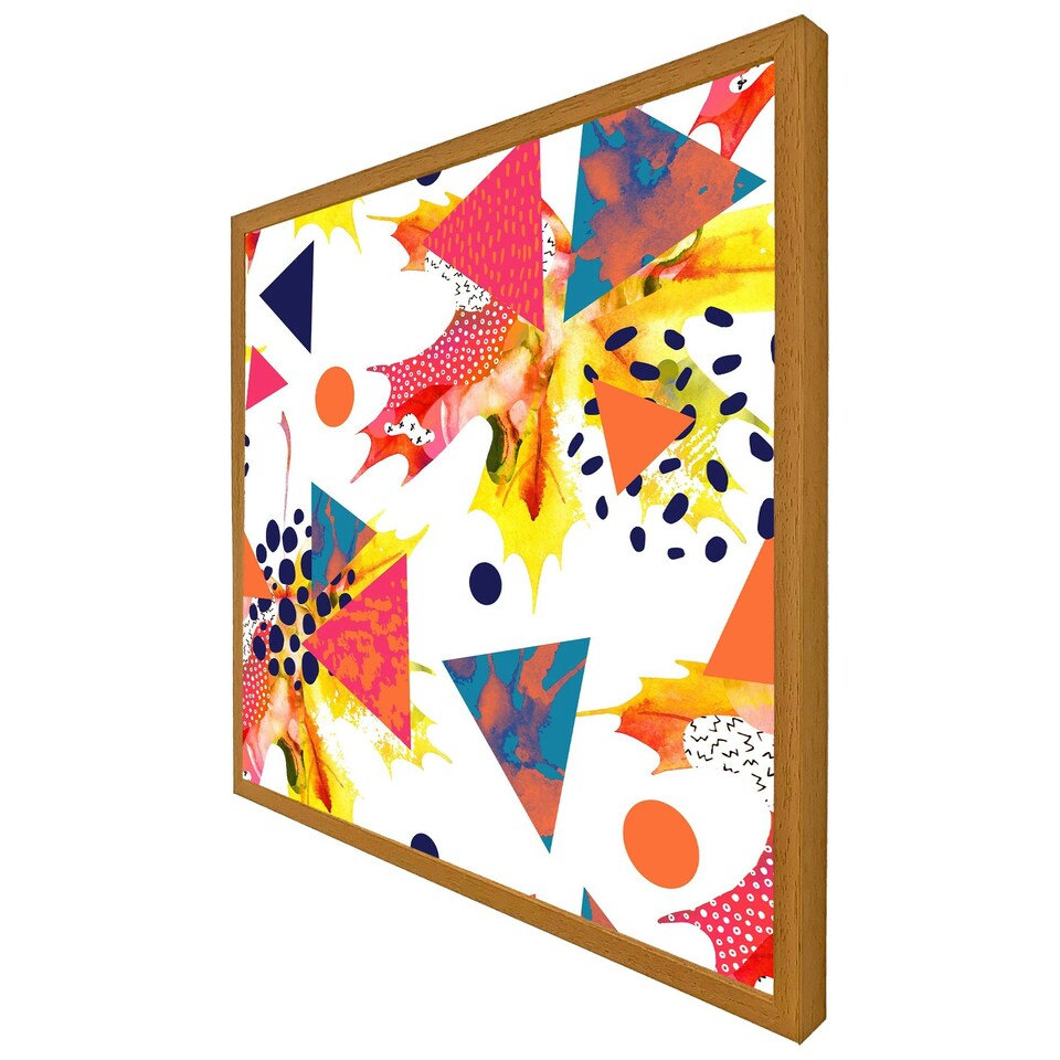 image 1 of Maple leaves & geometric patterns (Picutre Frame) Grey | S