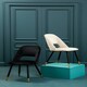image 4 of Interiors by Premier Black Velvet Dining Chair, Velvet Upholstered Accent Dining Table Chair, Tapered Back Living Room Chair Black