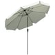image 1 of Outsunny 2.7m Patio Umbrella Garden Parasol with Crank, Ruffles, 8 Ribs, White