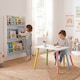 image 2 of Rainbow Table and Chair & Bookshelf Set - White & Blue