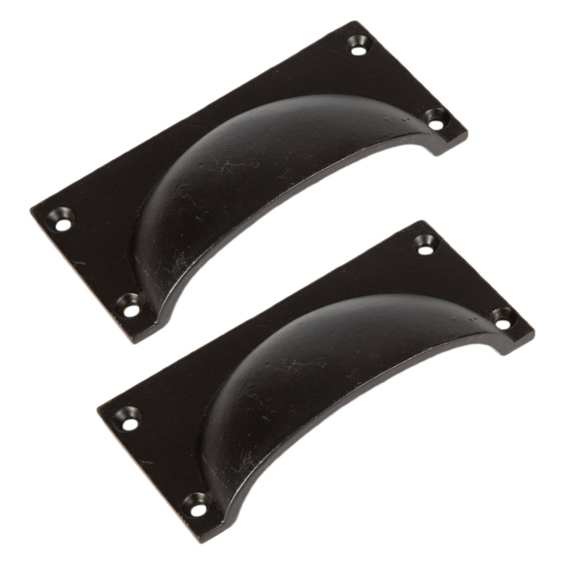 Hammer and Tongs Rectangular Cabinet Drawer Pull - W105mm x H50mm - Pack of 2 in Black | Size: 1000mm x 500mm