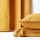image 4 of Homescapes Cotton Rajput Ribbed Mustard Yellow Curtain Pair - 66 x 72" Yellow