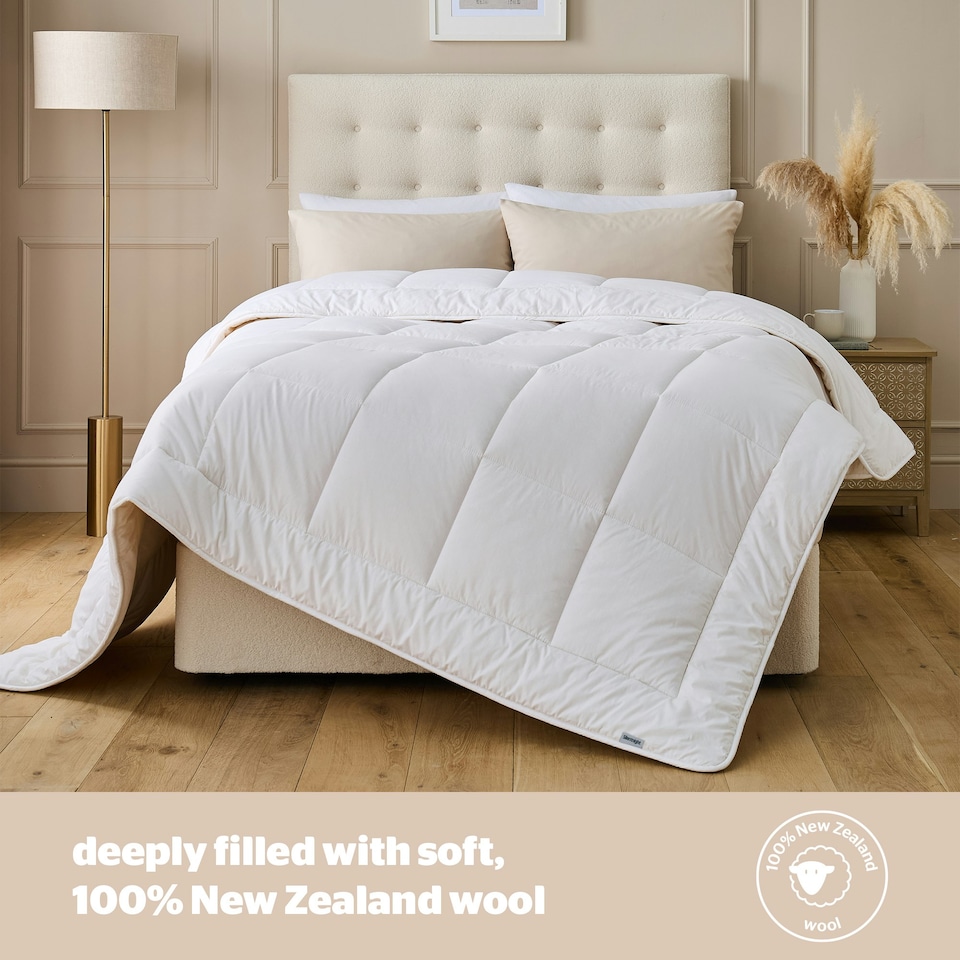 image 1 of Silentnight Luxury Natural Wool Heavyweight Duvet, Breathable Cotton Cover, Temperature Regulating, King
