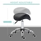 image 4 of HOMCOM Cosmetic Stool 360 Rotate Height Adjustable Salon Massage Spa Chair Hydraulic Rolling Faux Leather Saddle Stool Mobility, Black