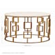 image 4 of Shalimar White Marble Top Side Table with Gold Finish Base Gold