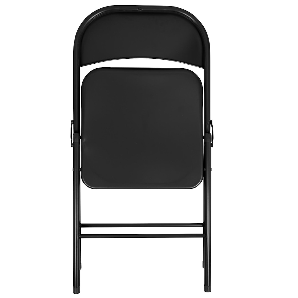 image 1 of Harbour Housewares Metal Folding Chairs - Matt Black - Pack of 6