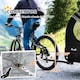 image 6 of PawHut 2-In-1 Dog Bike Trailer Stroller w/ Universal Wheel Reflector Flag Grey