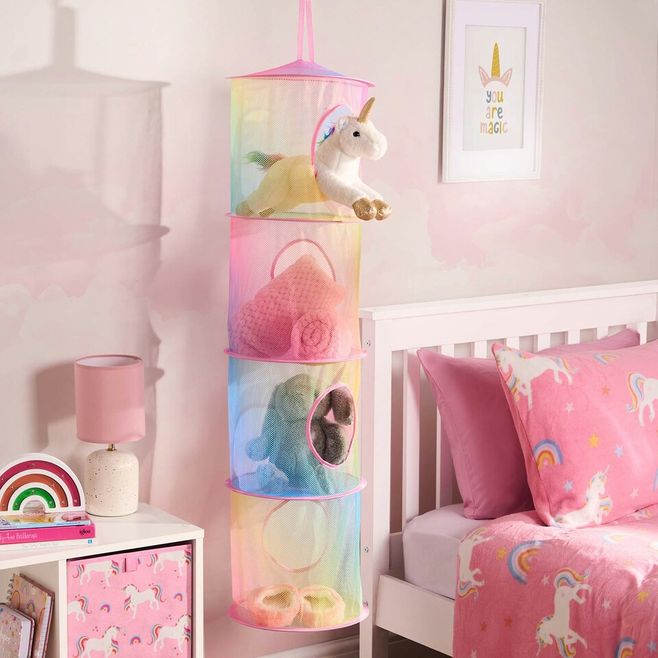 image 1 of OHS 4 Tier Kids Mesh Ceiling Door Hanging Storage Organiser Multi | Tie Dye