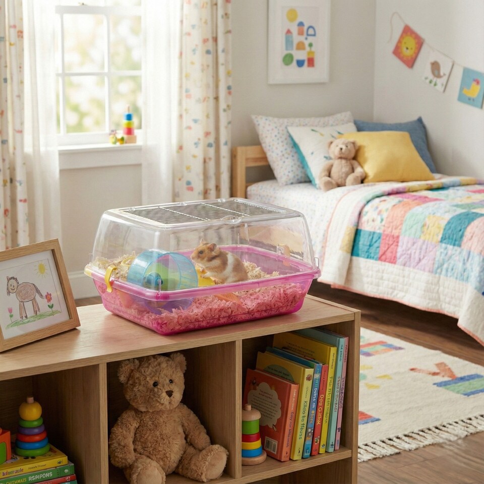 image 1 of Hamster Guinea Pig Pet Animal Terrarium Cage Play Wheel House Hutch Enclosure