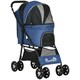 image 1 of PawHut Pet Stroller Dog Pram Pushchair Cat Travel Carriage Universal Wheels Blue