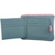 image 3 of Laser Cut Genuine Leather Credit Card Money Holder Wallet Purse Blue | Teal/Blush