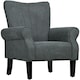 image 1 of HOMCOM Armchair, Upholstered Modern Accent Chair with Wood Legs, Grey