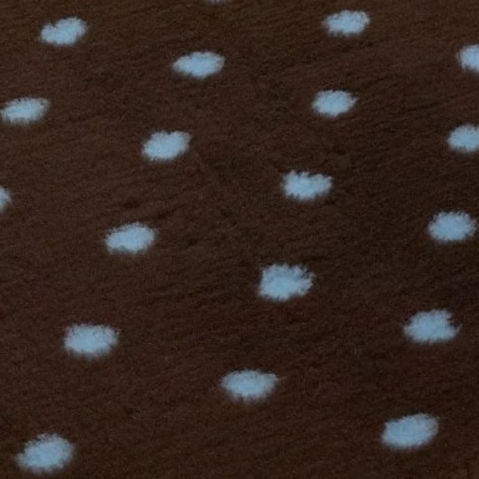 image 1 of Vetbed Non Slip Polka Dot Brown With Blue Dots Cats and Dogs Bed Brown