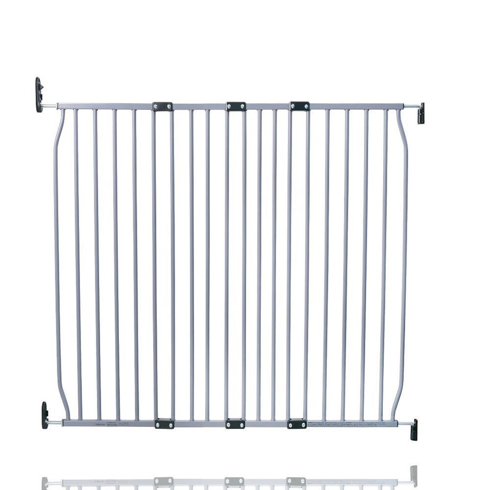 image 1 of Safetots Eco Screw Fit Baby Gate, Grey, 110cm - 120cm, Stair Gate for Toddler and Baby, Screw Fit Safety Barrier, Easy Installation Safety Gate
