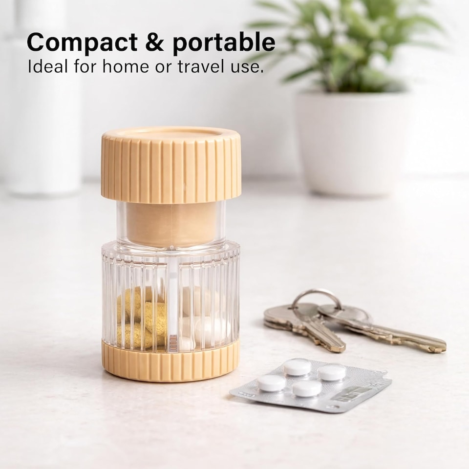image 1 of Compact Pill Crusher Built-in Storage Tablet Split Medicine Container Home Use