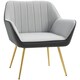 image 1 of HOMCOM Accent Chairs Velvet Armchairs for Living Room and Bedroom Light Grey