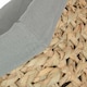 image 4 of Large Thatch Grass Woven Storage Basket with Grey Cotton Lining | Green | Green | L