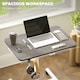 image 6 of HOMCOM Height Adjustable Standing Desk, Pneumatic Sit Stand Desk for Laptop, Mobile Overbed Table with Wheels and Headphone Hook for Home Office, Grey