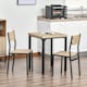 image 2 of HOMCOM 3 Pieces Compact Dining Table 2 Chairs Set Wooden Metal Legs Bistro Cafe Kitchen Breakfast Bar Home Furniture, Light Wood Grain