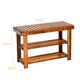 image 2 of COSTWAY Shoe Rack Bench 3-Tier Shoe Organizer 70x28x45cm Brown