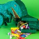 image 6 of Pinatas Dinosaur Cardboard Pinata, Stick and Blindfold Set - W43cm x D13cm x H55cm - Green
